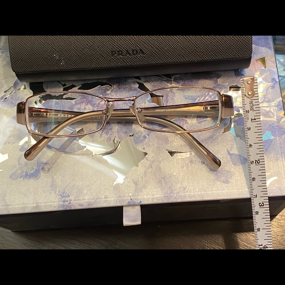 Prada Glasses 👓 Authentic 👓 Silver/Brown/Tan - Picture 10 of 11